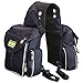 TrailMax 500 Series Insulated & Padded Back Pocket Saddlebags for Horse Trail Riding, 1680-denier Ripstop Nylon Outer Shell with PVC Water Resistant Coating, Black & Sand