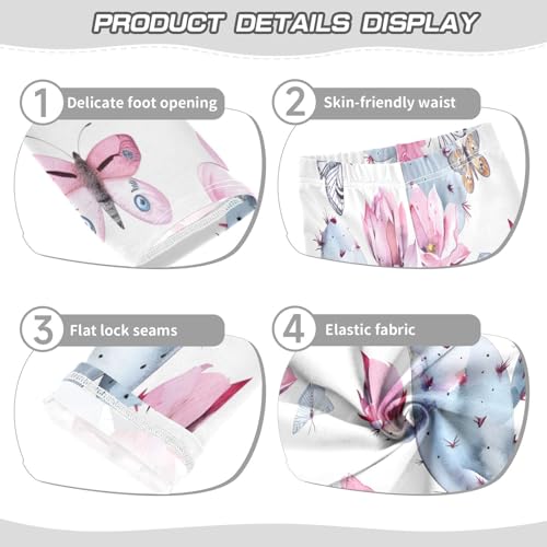 Bolaz Toddler Girls Leggings Printed Yoga Pants Leggings Pink Opuntia Cactus for Kids3