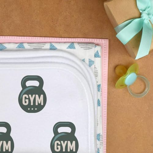 Azeeda 'Gym Weight Kettlebell' Baby Burp/Wash Cloth (BC00034499)3