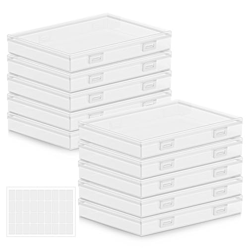 Consejos para Comprar Contenedores de oficina - solo los mejores. 47 QianMu 5PCS Cajas Organizadoras de Fotos 13 x 20 cm - Transparentes Contenedores de Plástico para Organizar Fotografías/Tarjeta/Imagen/Sello,Caja Almacenaje para Oficina