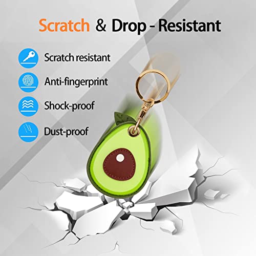 Image of Leather Keychain Case Holder Compatible with Apple AirTag, GPS Airtag Keychain Finder Tracker with Key Ring, Anti-Scratch Protective Air Tag Cover | Leather