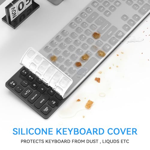 Image of Rechargeable Wireless Keyboard for Mac and Windows, Ultra Slim 2.4GHz Full-Size Keyboard with Low-Profile Quiet Keys, Compatible with PC, Laptop, Windows 11 /10 /8 /7 (Black)