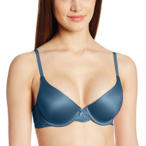 Maidenform Women's Comfort Devotion Embellished Demi Bra, Moroccan Blue/Latte Lift,36A