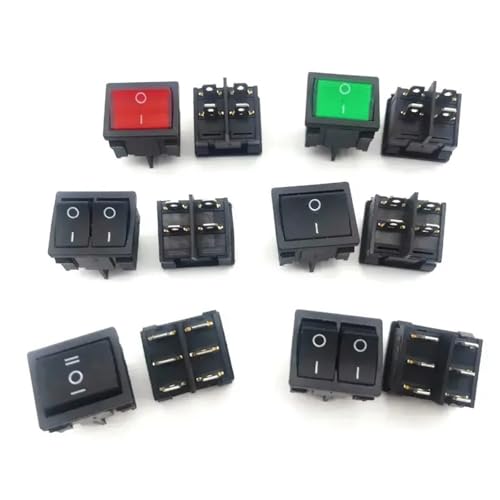 Interruptor basculante KCD5 de 6 pines y 2 posiciones para control de corriente AC 6