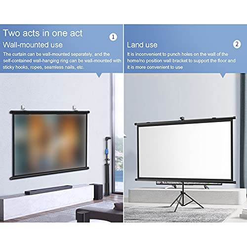 Portable Projector Screen Tripod Stand - Pantalla de proyección portátil de 60 pulgadas 16:9 con trípode, ligera y fácil de montar, para reuniones y uso interior y exterior miniatura 2