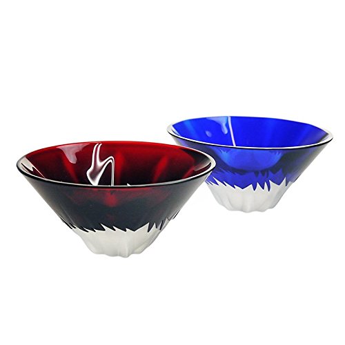 Amazon.co.jp: 田島硝子 青赤富士 祝杯 2個セット TG13-013-2 : ホーム