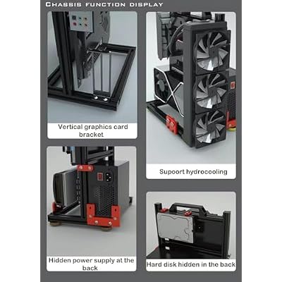 PC Test Bench Open Air Computer Case MATX Motherboard Chassis Aluminum Bracket DIY Bare Frame MATX Support 120 240 360 Liquid Cooling