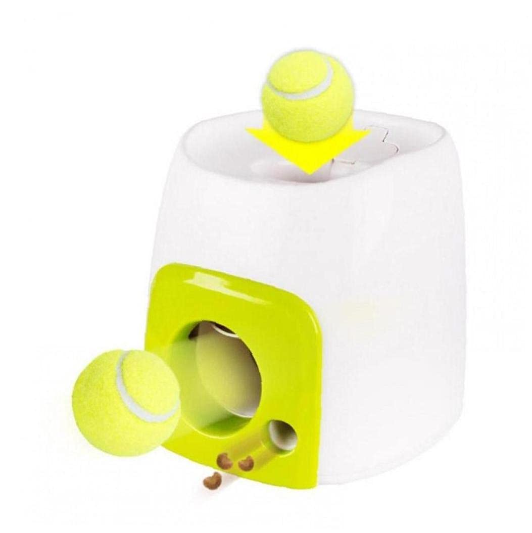 2 En 1 Interactivos Pelota De Tenis Juguetes, Fetch Launcher Perro Juguetes para Mascotas Pet Automática Lanzar Bola del Alimento De Dispositivos Throw