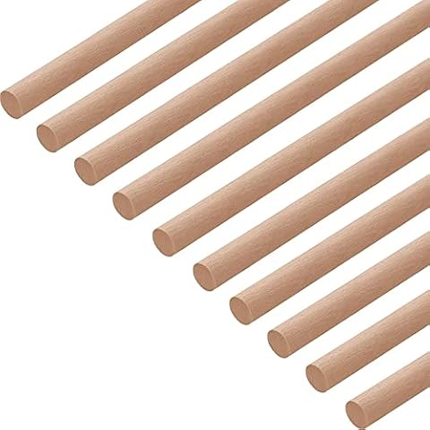 Gedotec Buchen-Rundstab glatt | Rundhölzer | Bastelstäbe 6 x 1000 mm | 10 Stück | Holzstäbe aus Buchenholz zum Basteln | Rundstab aus Massiv-Holz rund | Bastelstäbe für Holzbau-Stöcke | Holzstäbchen Cover