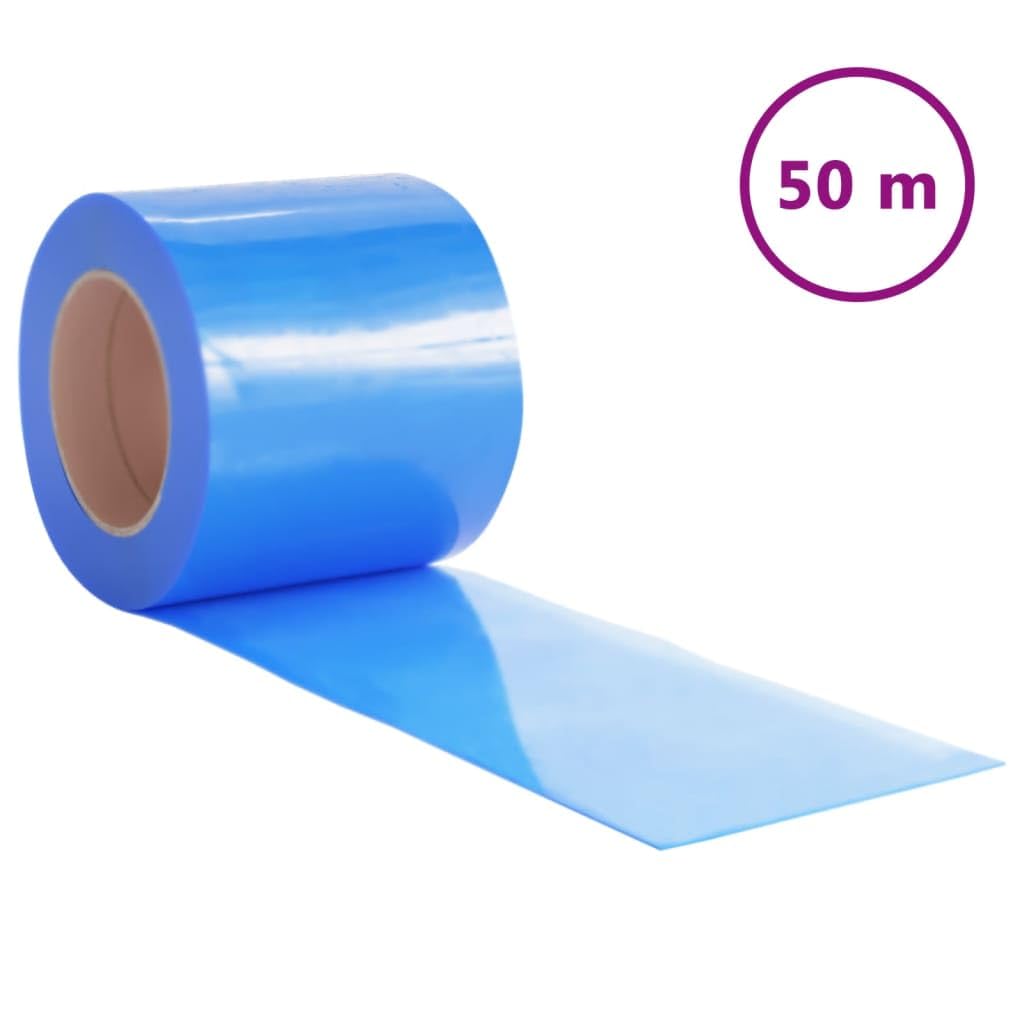 Tenda per porta in PVC, blu, 200 mm x 1,6 mm, rotolo da 50 m