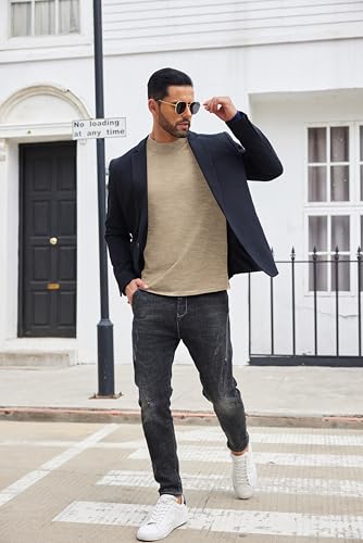 Pull manches longues thermique et léger COOFANDY avec demi-cou moderne - 4