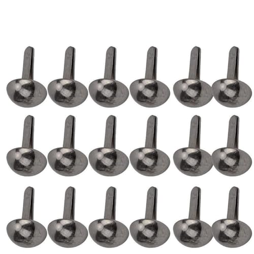 100 piezas de remaches de decoración en forma de seta, remaches divididos, remaches de metal, accesorios de equipaje diy, decoración de ropa de uñas punk (color de pistola de 12 mm)