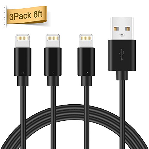 Lightning Cable, Quntis 3Pack 6FT Lightning to USB A Cable MFi Certified iPhone
