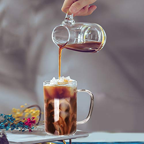 Schliersee Glass Coffee Mugs Set of 6, Small Thin Cups for Tea Juice Beer Water Hot or Cold Beverages 10 Ounce (300 ml) - Thumbnail 5