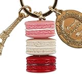 LADUREE Keychain Ring Eiffel Tower Macaron Charm S -ROSE