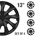 SCITOO 4pcs Set of 13-Inch Black Hubcaps can be Easily Installed on Car Truck SUV,Suitable for a Variety of Models,Beautiful and Rust-Proof