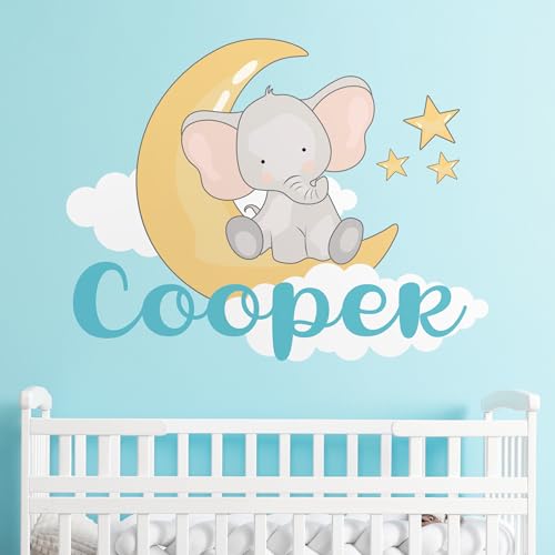 Vinilo decorativo personalizado elefante para pared rosa