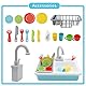 Acelane Spülbecken Spielzeug Set mit fließendem Wasser Rollenspiel-Küchen-Spielzeug-Set, ideales Weihnachts-Geburtstags-Geschenk für Kinder, Mädchen, Jungen