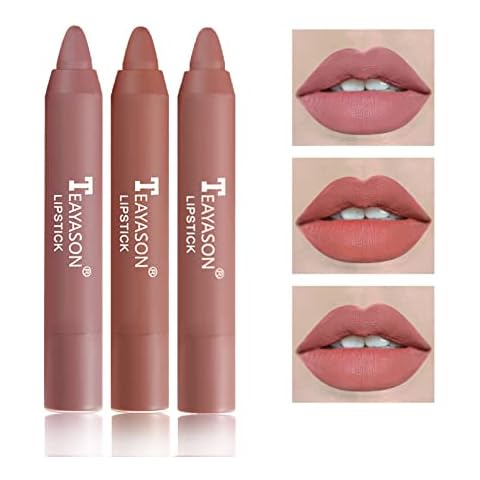 XINGXYUEL 3PCS Nude Lipstick Set Matte Lip Stick Waterproof Long Lasting Lipstick Non-Stick Cup Velvet Lip Gloss Lip Stain Professional Lip Makeup Matte Lipstick Set B Cover