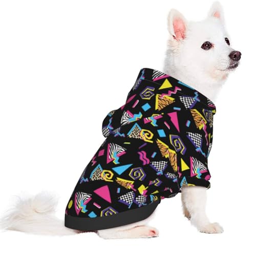 Suéter con capucha para perro estilo retro 80s/90s