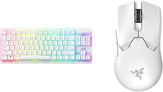 Razer DeathStalker V2 Pro TKL Wireless Gaming Keyboard - White & Viper V2 Pro HyperSpeed Wireless Gaming Mouse: 59g Ultra Lightweight - Optical Switches Gen-3-30K DPI Optical Sensor - White