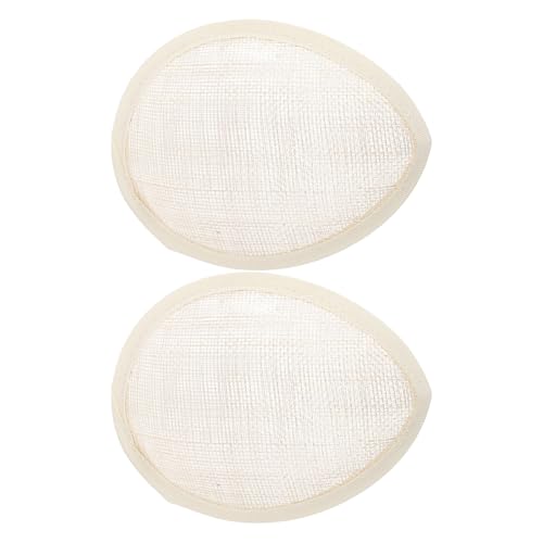 LIGIGWASH Base para Tocado de Lino Sinamay Forma Lágrima 13,7x10,4 Cm 2 Unidades Color Beige Transpirable para Tocados de Fiesta y Sombrerería DIY
