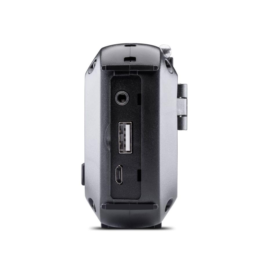 Midland ER100 C1665 - Radio d'urgence AM/FM, Panneau Solaire et Dynamo Rechargeable, Lampe, Port Micro USB, USB-A, autonomie de 25 Heures Maximum