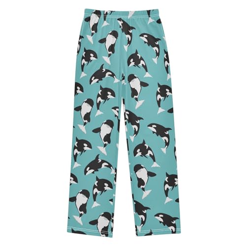Killer Whale Pajama Pants Wide Leg Pj Bottoms Lounge Comfy Soft Casual Sleep Pants