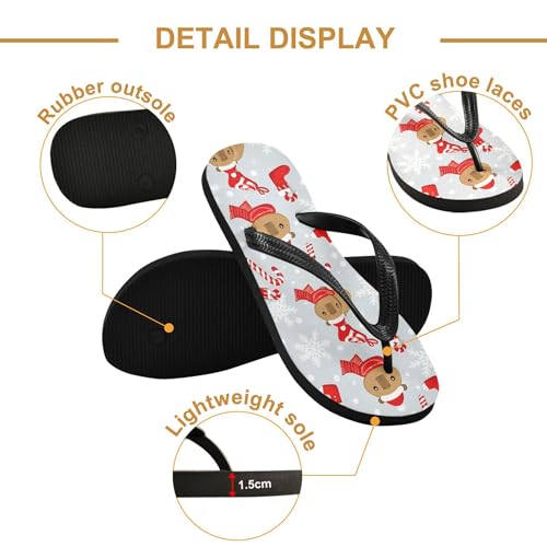 Burbuja Capybaras Wearing Christmas Hats Flip Flops for Women Men, Soft Thong Sandals Rubber Slippers for Pool Beach Essentials3