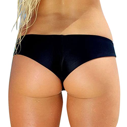 Bas de Bikini Femme Coupe Haute Taille Bas de Maillot de Bain Brésilien String Tanga Bas de...