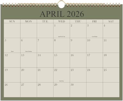 2026-2027 Calendar - Wall Calendar 2026-2027 from April 2026 Until December 2027, 21 Months Calendar with Premium Paper, Twin-Wire Binding & Hanging Hook, 8.5