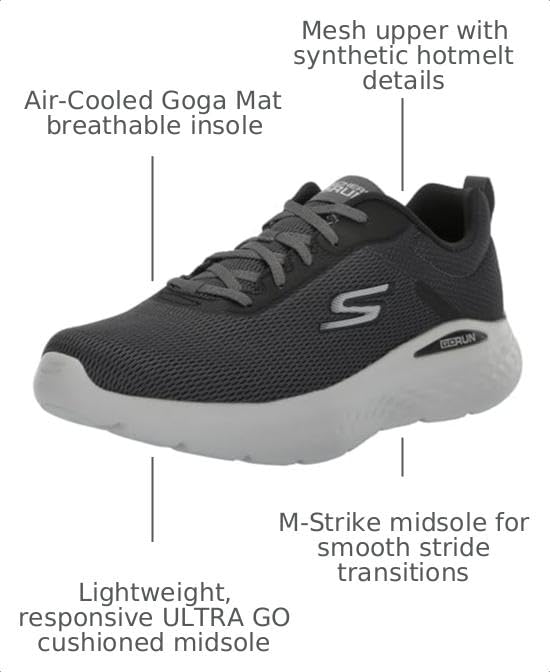 Image of Skechers Women's GO Run LITE-Quick Stride Sneaker, Navy /Lavender, 9 | Road Running Shoes