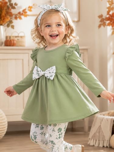 Image of Doresbebe Baby Girl Clothes Toddler Girl Outfits Infant Girl Summer Clothes for Girl Ruffle Shirt Pants+Cute Headband 3PCS
