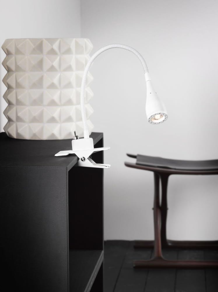 Nordlux 75582001 Mento - Flexo con soporte de pinza, foco LED de 3 W, color blanco