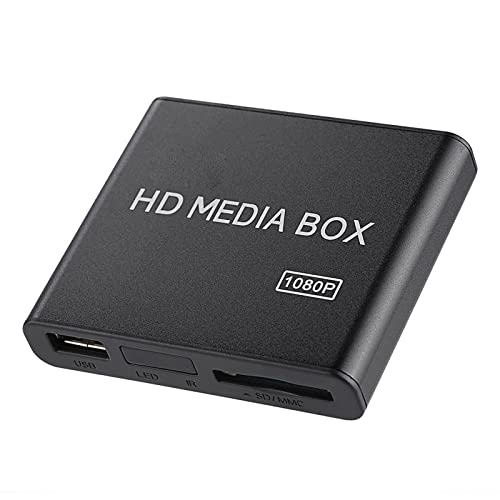 Richer-R Full HD 1080P Media Player, Digital Mediaplayer 1080P RM/RMVB Media Player Box,Tragbar Media Player HDMI Video Audio mit Fernbedienung,Für MP3, MP4, USB-Festplatte