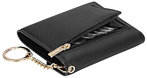Gostwo Women's Small Wallet Rfid Blocking Keychain Wallet Change Pouch Credit Card Holder Mini Bifold Purse( Black) #TOP3