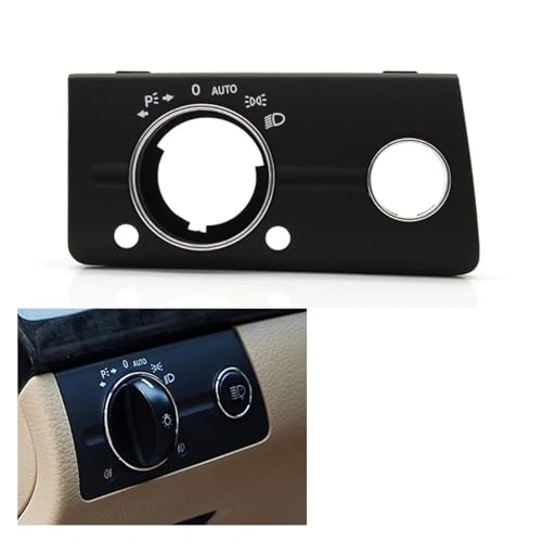 RijPex LHD Car Interior Front Dashboard Headlight Switch Cover Head Lamp Panel Trim Replacement Compatible With Mercedes W211 E Class 320 350 (Color : W211 Model B Black)