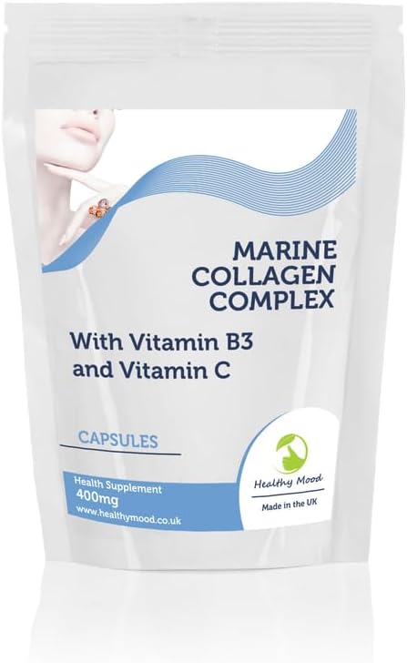 Marine Collagen 400mg Complex Capsules with Vitamin B3 & C – Premium Collagen Supplement for Skin, Hair, & Joint Support