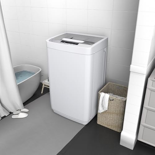Full Automatic Washer Machine,Portable Washing Machine for Household Use,1.34 Cu.Ft.Laundry Washer Spin with 10 Wash Programs& LED Display& Built-in Drain Pump,Ideal for Apartment,RV