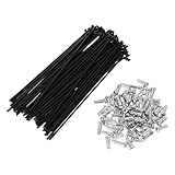 PARSLUCK 72 Set 13G Bicycle Spokes 130mm Bike Wheel Spokes Carbon Steel Black