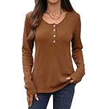 Bloepum Women Blouses Slim Fit Button Down V Neck...