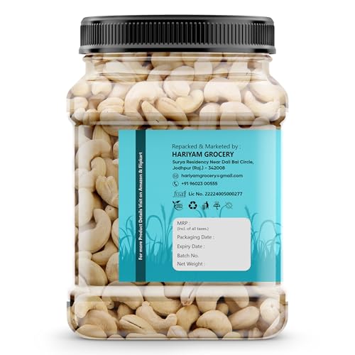 Image of Hariyam Box 100% Natural Premium Cashew Nuts /Kaju Whole Kernels - Crispy, Crunchy Kaju (1KG) - Diwali Gift Pack