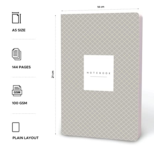 Image of Factor Notes 100 GSM A5 Notebook: Plain | 144 Pages (Grey Grid)