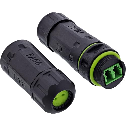 Inline Acoplamiento de Fibra óptica LC Duplex, IP68, Resistente al Agua, Conector de Fibra óptica Exterior, monomodo, LC LC para Carcasa M20, 69927B