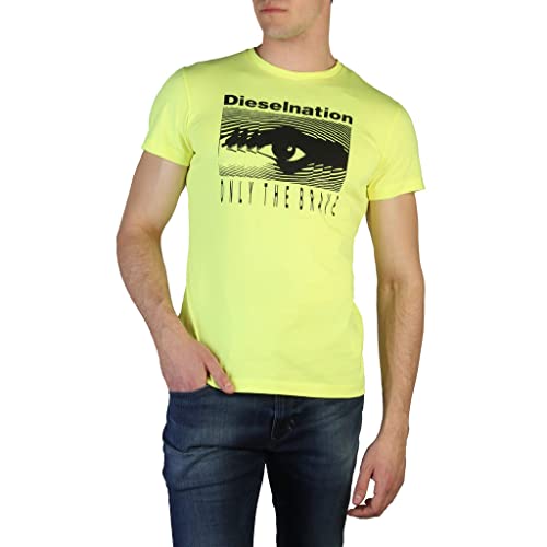 T-Shirt pour Homme Jaune DIESEL 00S4E1 XXL en coton confortable