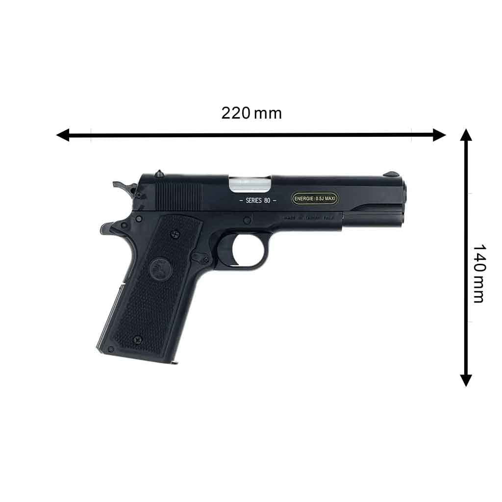 Pistola de airsoft Colt 1911 A1 HPA (0,5 julios) con cañón de metal