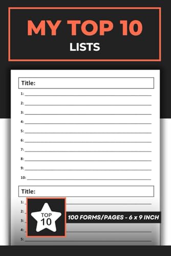My Top 10 Lists: Favorite Things Record Notebook | Top 10 Ranking...