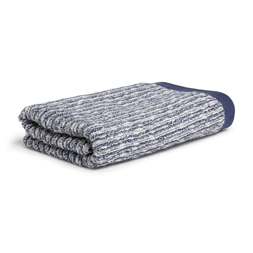 Möve Brooklyn Pinstripe Hand Towel 50 x 100 cm Natural/Deep Sea, Nature/Deep Sea - 042, Handtuch 50x100 cm