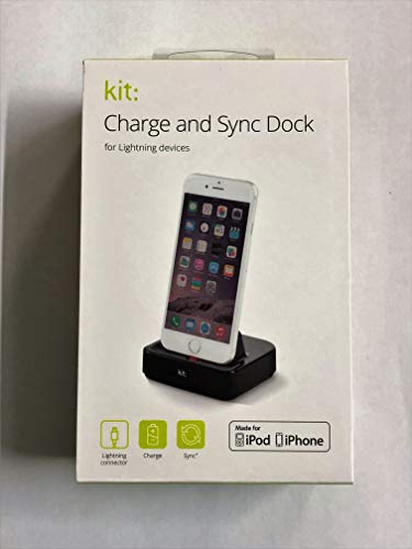 Kit MFI Lightning Charging and Sync Cradle for Apple iPhone 5 5C 5S SE 6 6S 6S 7 8 Plus XR X XS Max - Black