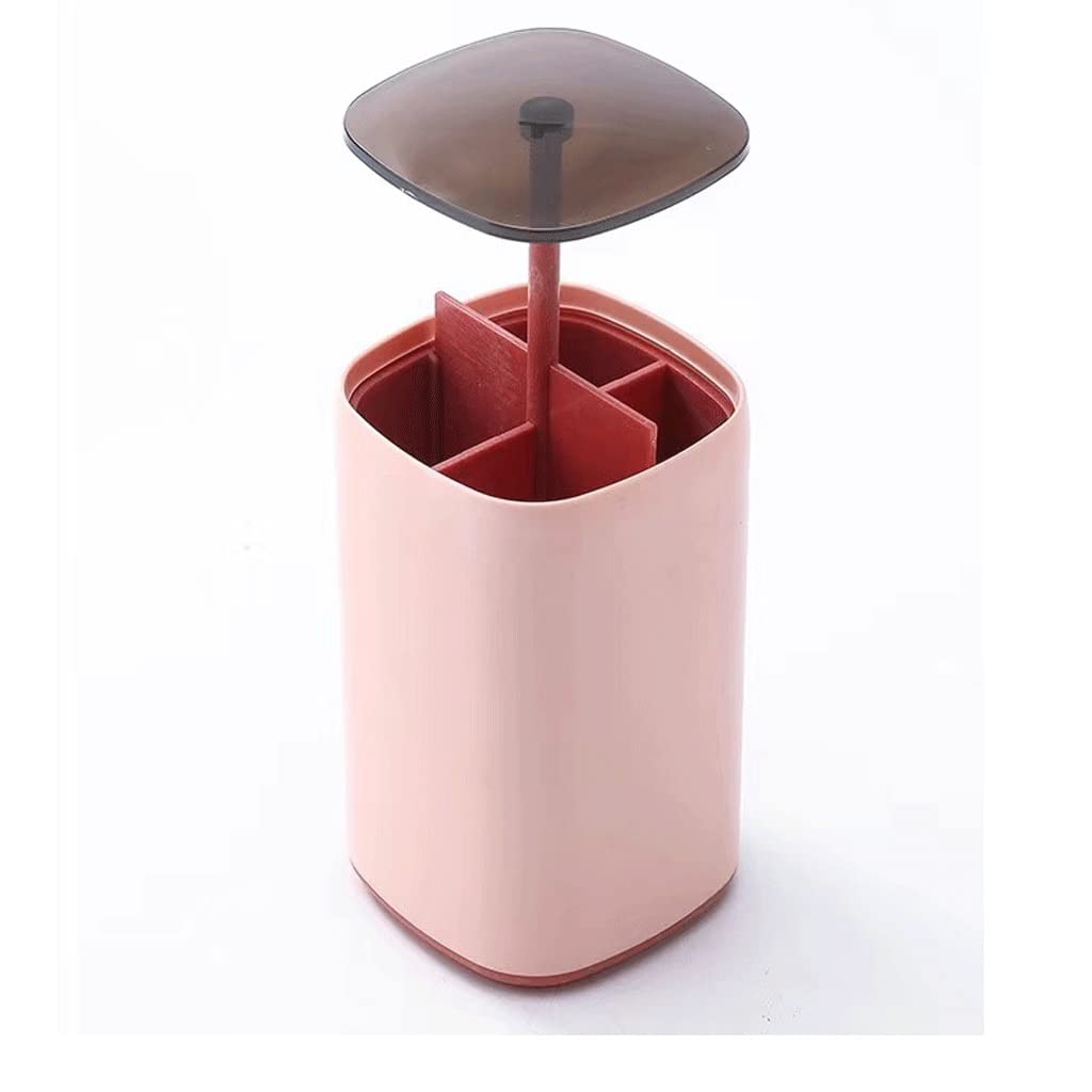 AYCDL Toothpick Rack Four Grid Organizer Box Holder Cotton Bud Swabs Dispenser Household Desktop Storage Container Toothpicks,Black-11 * 6.5cm